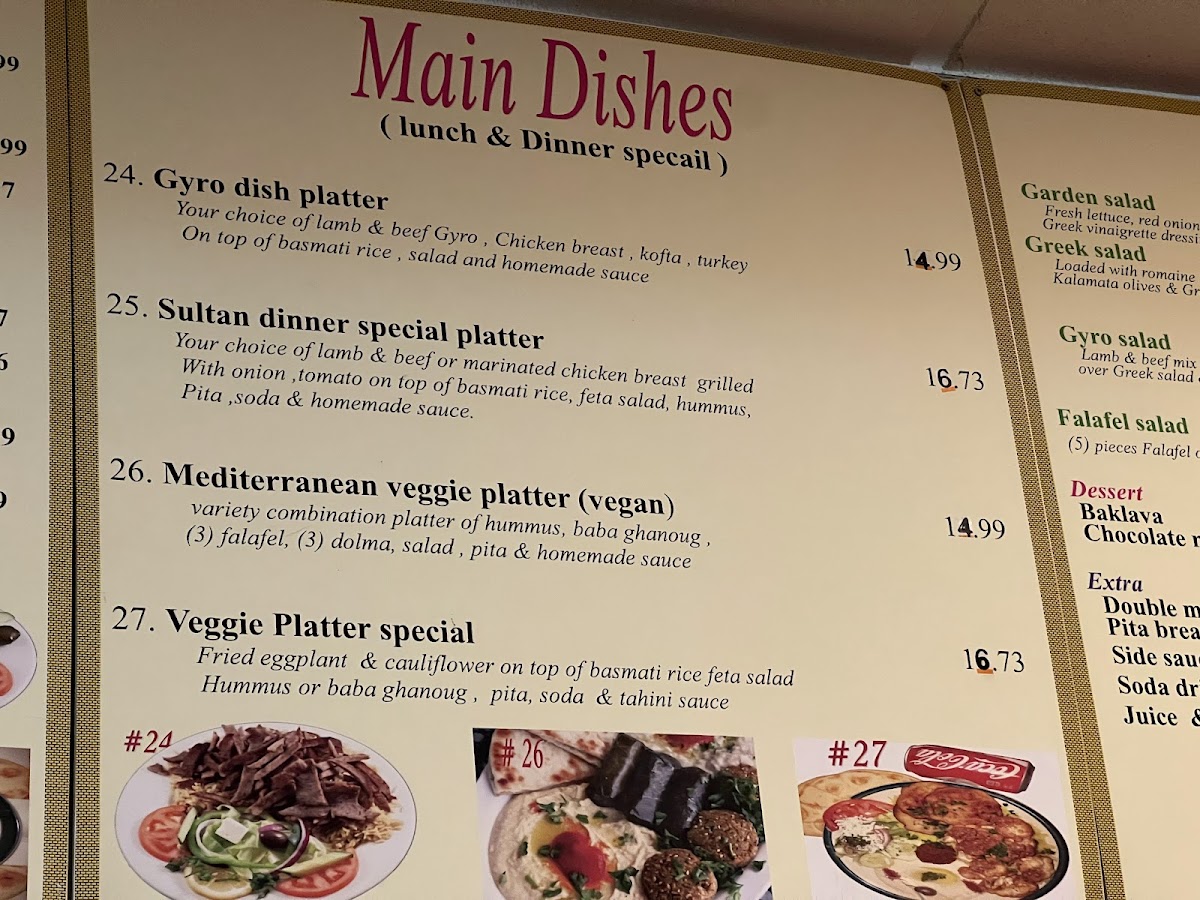 Sultan Gyro and Shawarma Grill Menu - Image 1